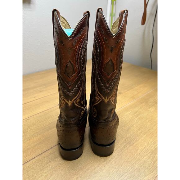 Los Altos Full Quill Ostrich Cowboy Boots Brown Western Leather Mens 7 EE Mexico main image 12